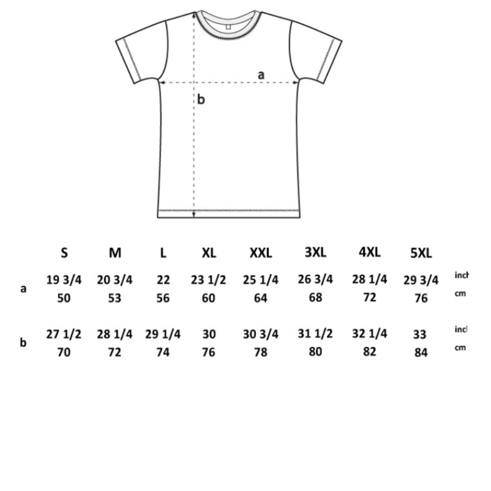 Size Chart T-Shirt – Speshi Clothing